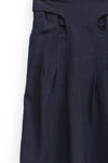 mame kurogouchi viscose hemp high waist pants MM22SS PT036 navy blue